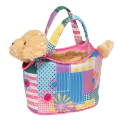 Clearance Douglas Toys Patchwork Floral Sassy Sak With Golden Retriever